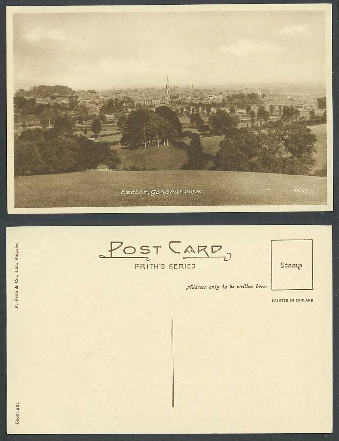 Exeter General View Panorama Devon Old Postcard Frith's Series 38029 F. Frith Co