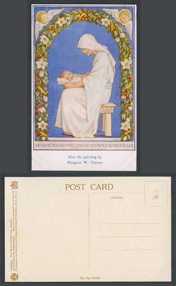 Margaret W. Tarrant Old Postcard Jesus Christ Her Little Child Virgin Mary Angel