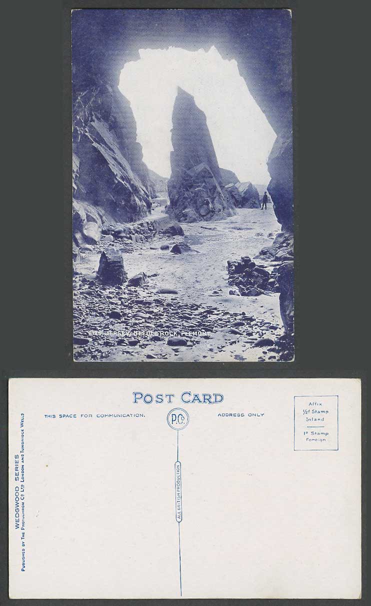 Jersey Old Postcard Needle Rock Plemont Cave L'Aiguille Cavernes de Plemont Rock