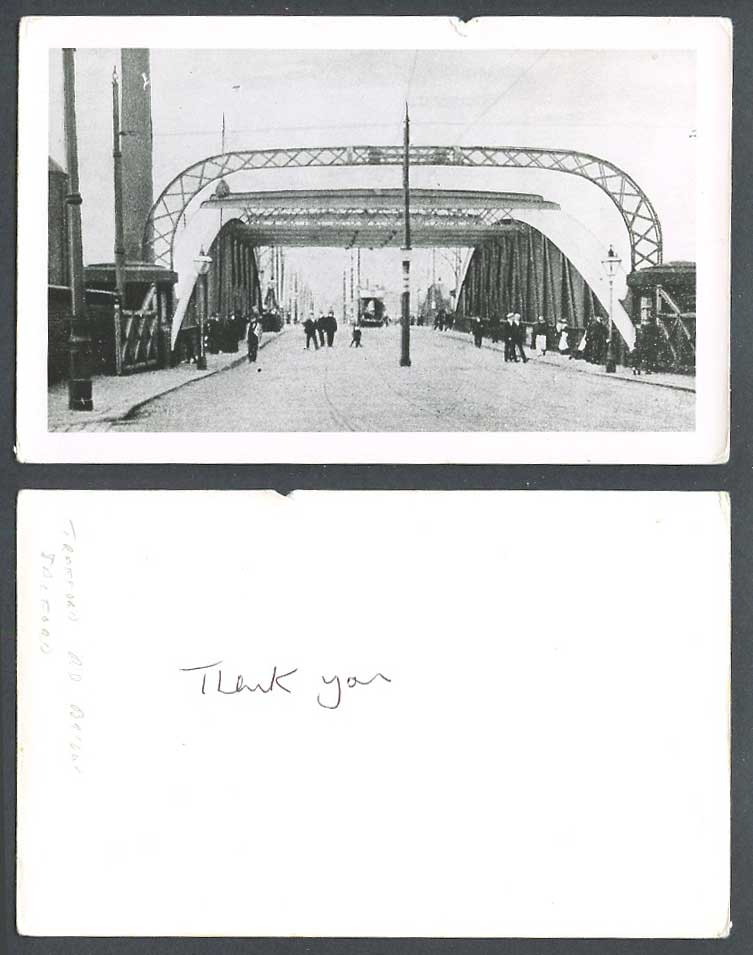 Salford, Trafford Road Bridge, Tram Tramway, Manchester Old Real Photo Postcard