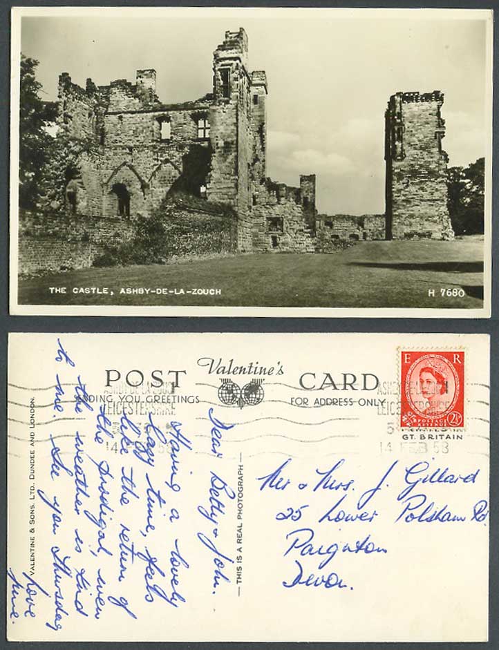 Ashby-de-la-Zouch, The Castle Ruins, Leicestershire 1958 Old Real Photo Postcard