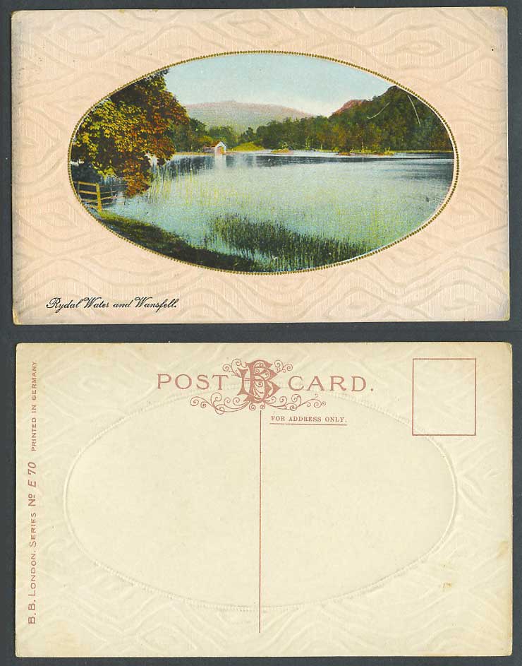 Rydal Water and Wansfell, Lake Panorama Old Embossed Colour Postcard B.B. London