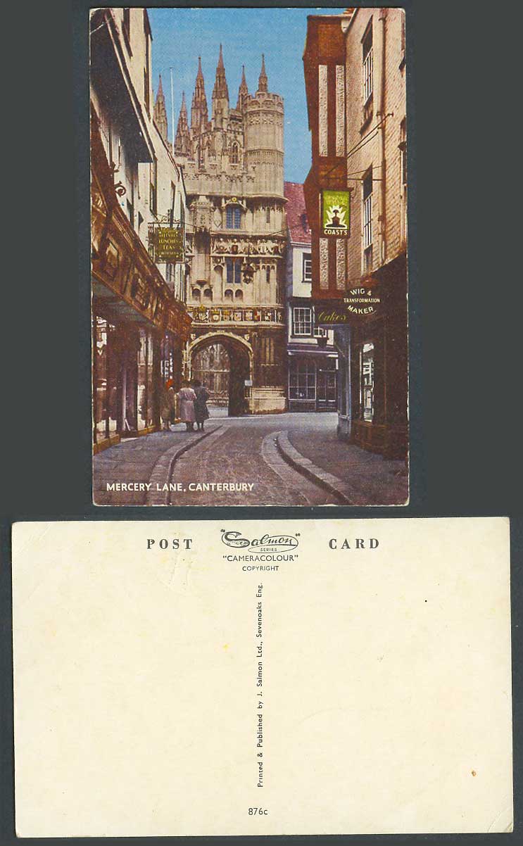Canterbury Mercery Lane Street Scene Gate, Wig Transformation Maker Old Postcard