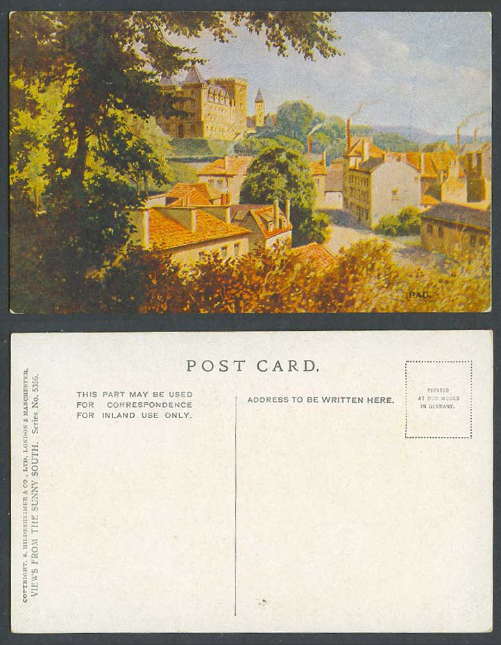 France PAU Street, Art Artist Drawn Old Postcard Views from The Sunny South 5386