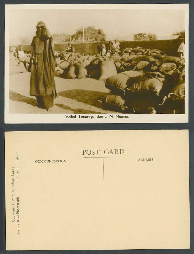 N. Nigeria Old Real Photo Postcard Veiled Touaregs, Bornu, Native wearing Veil