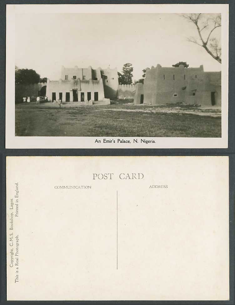 N. Nigeria Africa Old Real Photo Postcard An Emir's Palace C.M.S. Bookshop Lagos