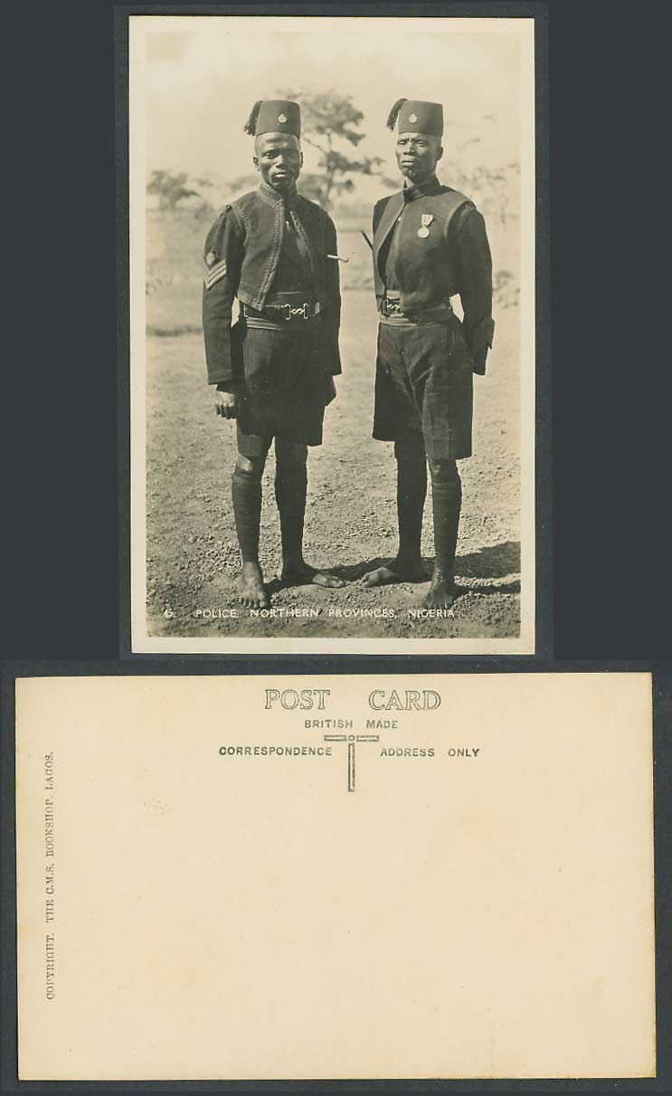 Nigeria Police, Northern Provinces Old Real Photo Postcard Policeman Uniform Men
