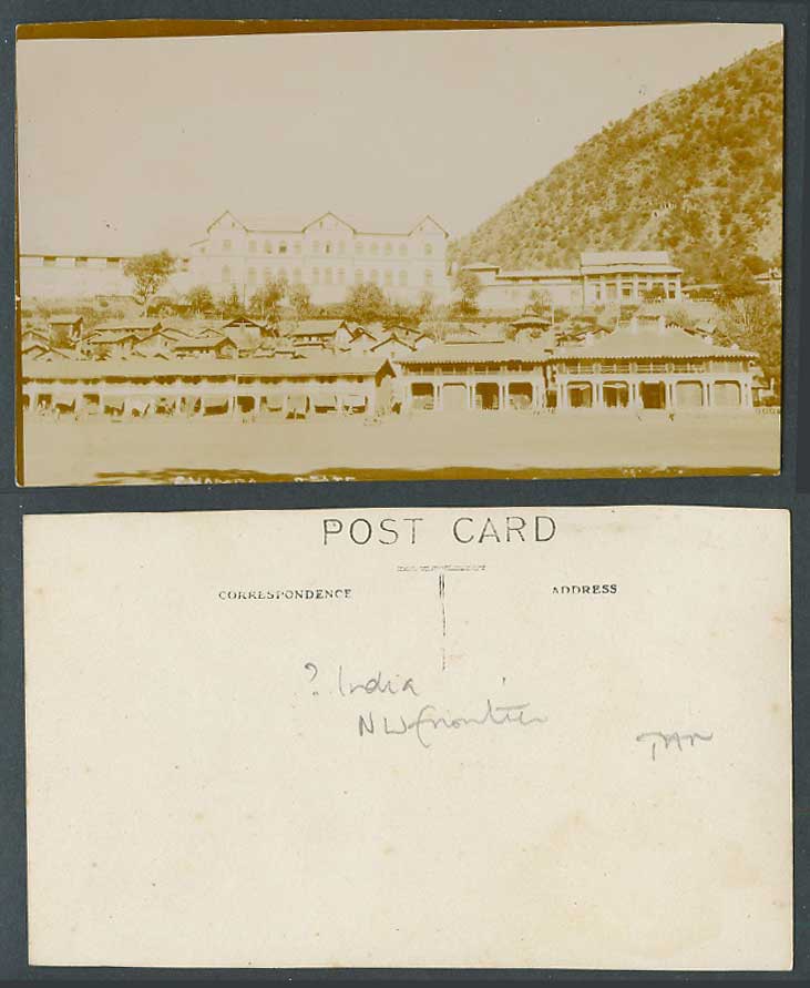 NW North West Frontier India Old Real Photo Postcard Military Barracks Buildings