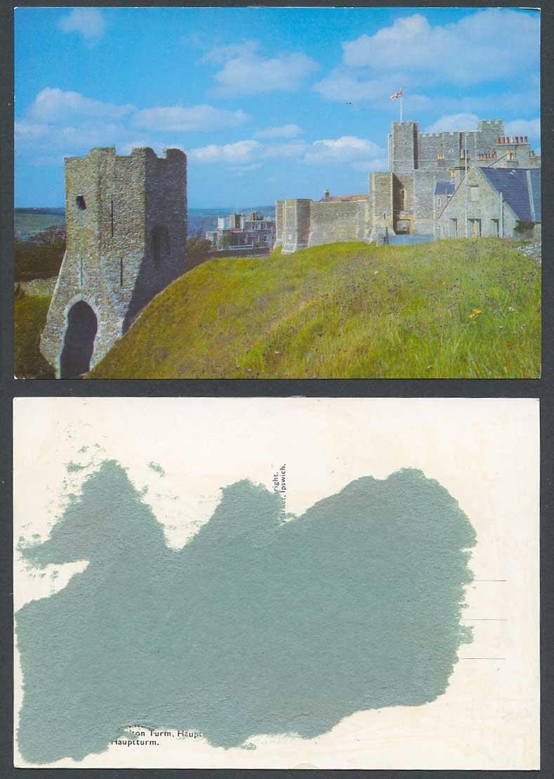 Dover Castle, Kent, Colton Turm Hauptmannstor Hauptturm Tower Gate Flag Postcard