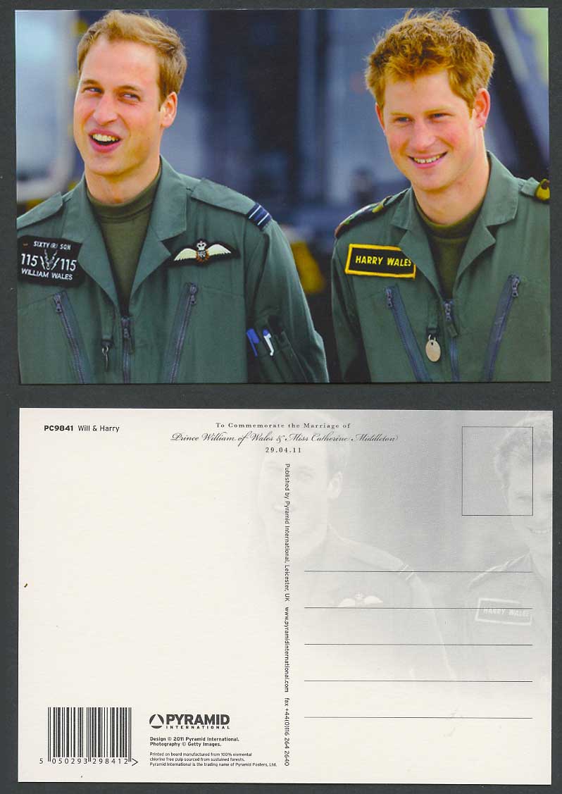 Will & Harry Marriage of Prince William Catherine Middleton 29.04. 2011 Postcard