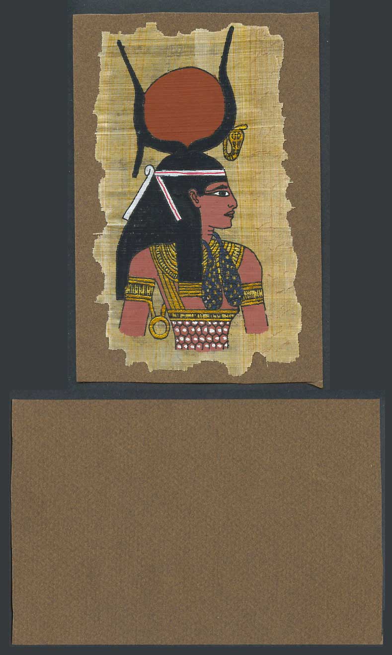Egypt Genuine Hand Painted Papyrus on Old Card Novelty Egyptian Art, Cobra Snake