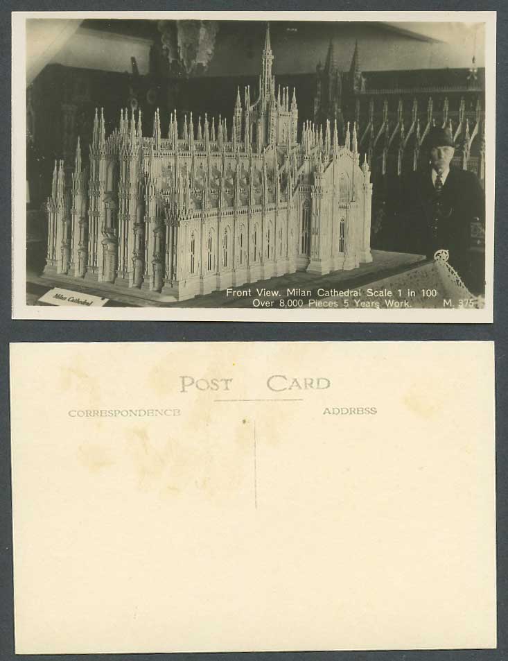 Italy Old Real Photo Postcard Milan Cathedral Front, 8,000+ Pieces, 5 Years Work
