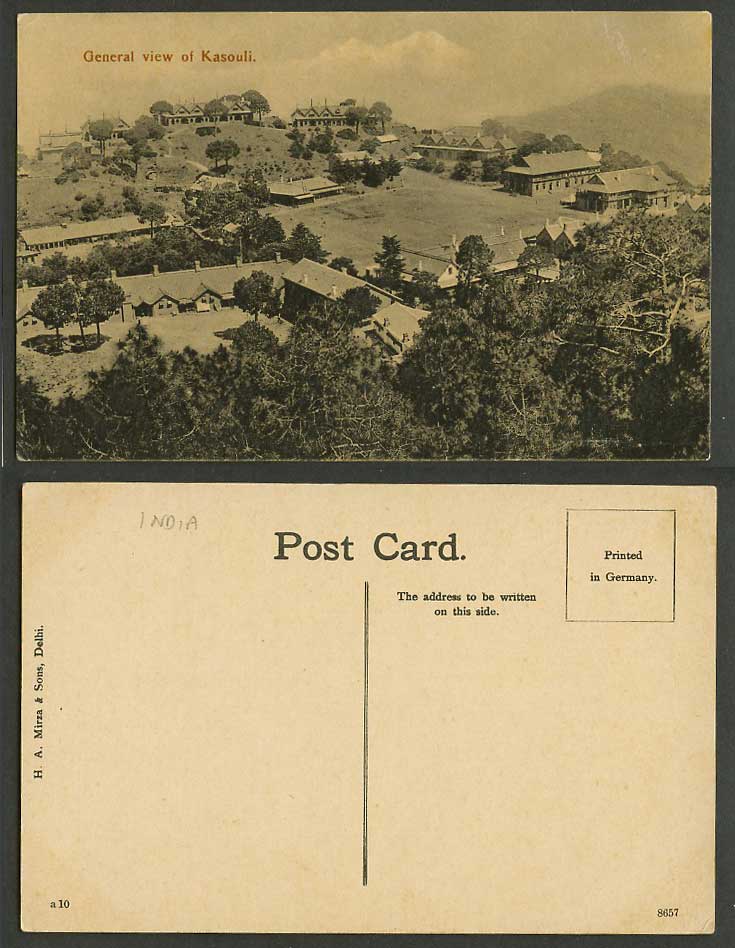 India Old Postcard General View of Kasouli Hill, Barracks Parade Ground Panorama