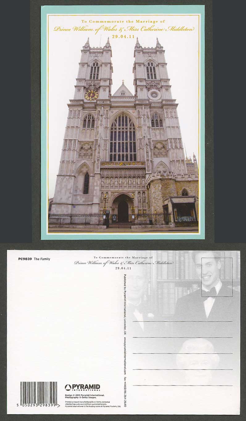 Westminster Abbey London Marriage of Prince William Catherine Middleton Postcard