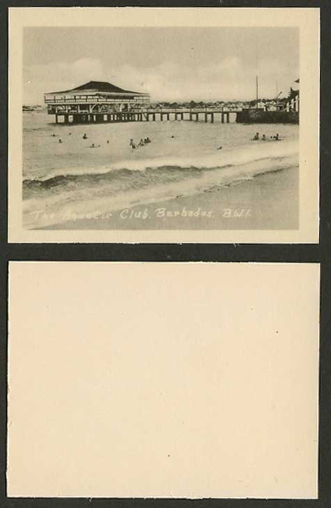 Barbados, Aquatic Club, Pier Jetty, Beach Old Card Snap Shot British West Indies