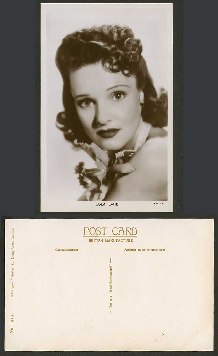 American Singer and Actress Lola Lane Warner Old Real Photo Postcard Picturegoer