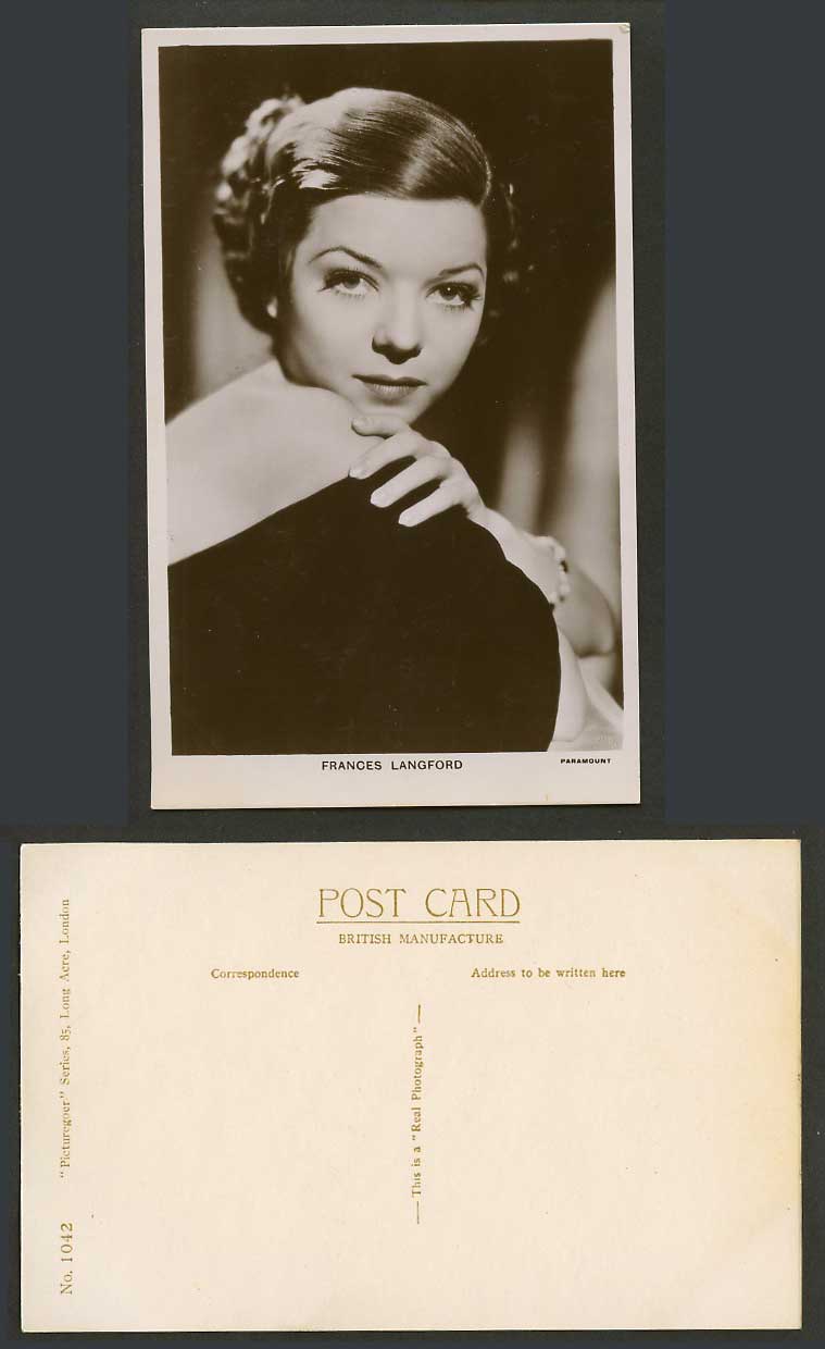American Actress Frances Langford Singer Entertainer Paramount Old R.P. Postcard