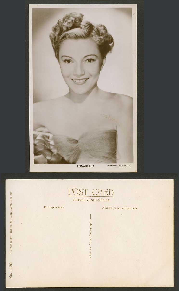 French Cinema Actress Annabella Film Metro-Goldwyn-Mayer Old Real Photo Postcard