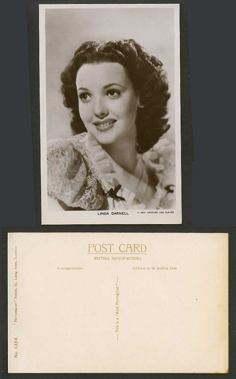 American Film Actress Linda Darnell A 20th Century Fox P Old Real Photo Postcard