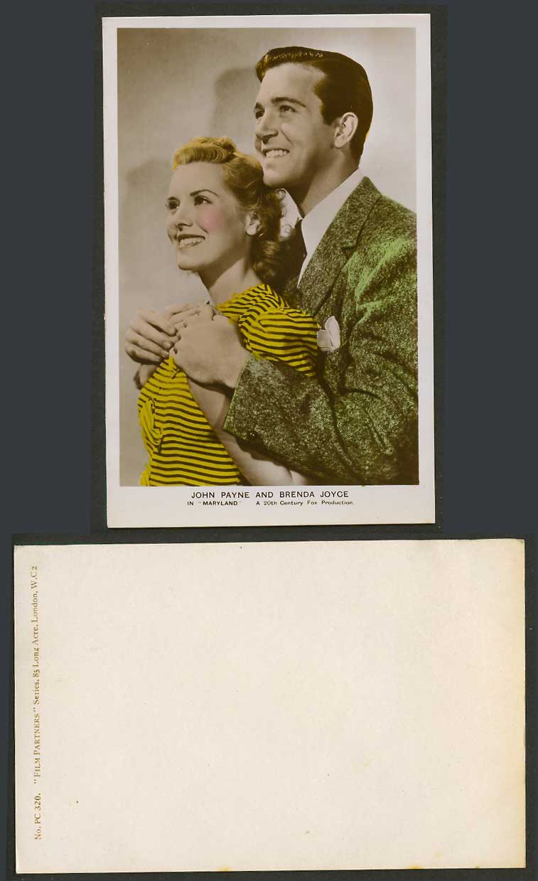 American Actor John Payne Actress Brenda Joyce, Maryland Old Real Photo Postcard
