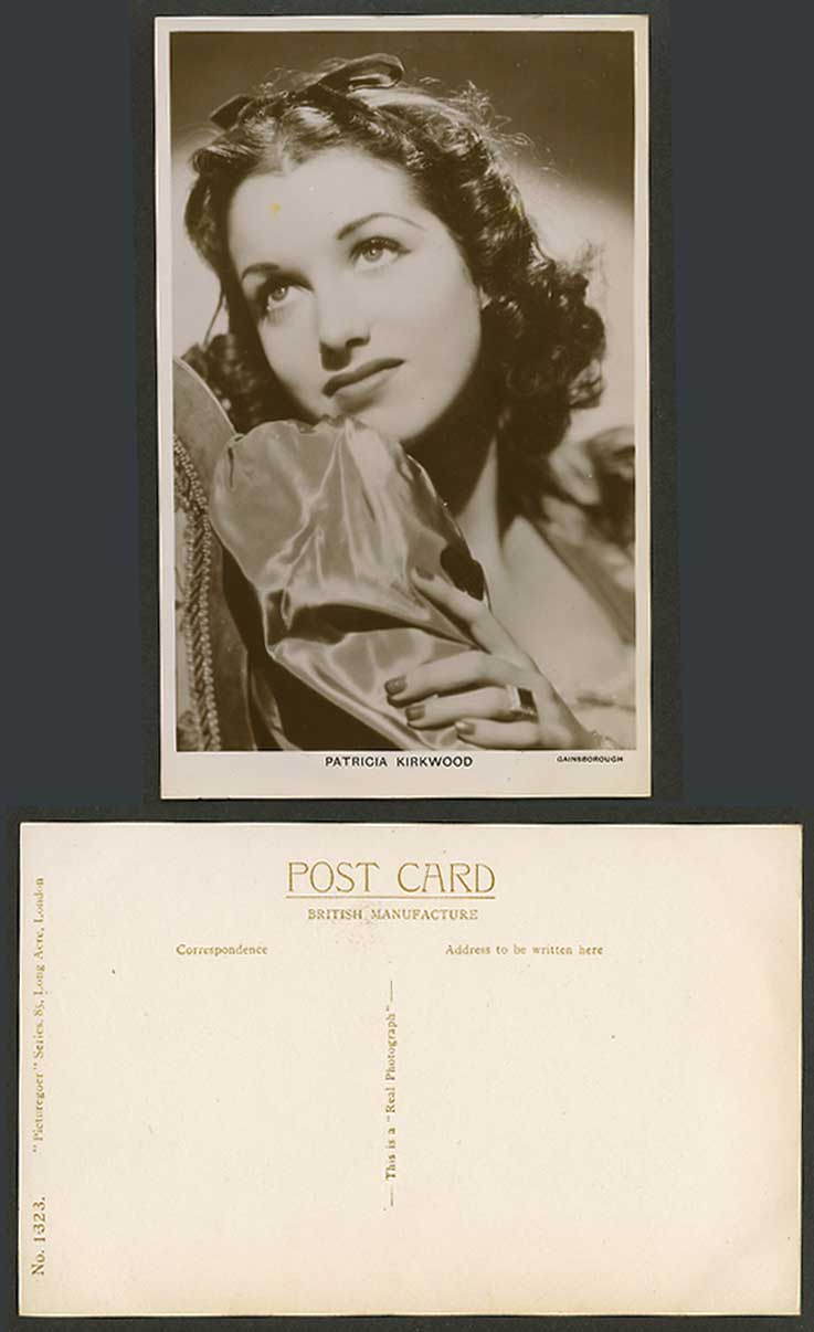 British Stage Actress Patricia Kirkwood 1st Woman BBC TV Old Real Photo Postcard
