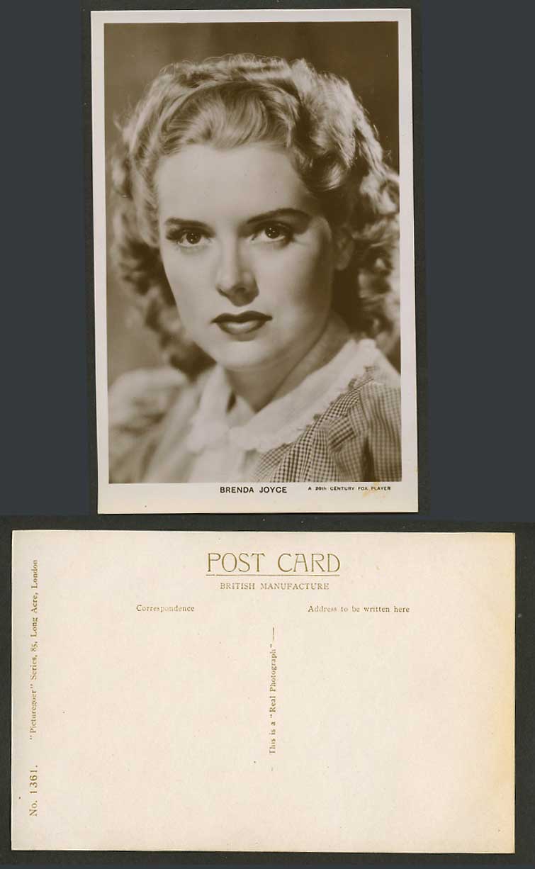 American Actress Brenda Joyce, A 20th Century Fox Player Old Real Photo Postcard