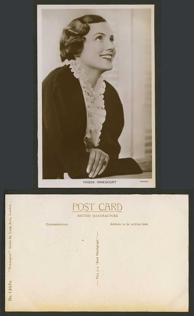 Scottish-born Actress, Frieda Inescort Wrightman, Warner Old Real Photo Postcard