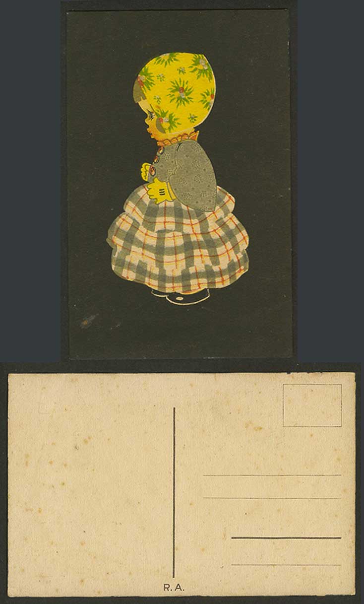Chloe Preston Girl Susie wear Yellow Flowers Hat Gloves Old Hand Tinted Postcard