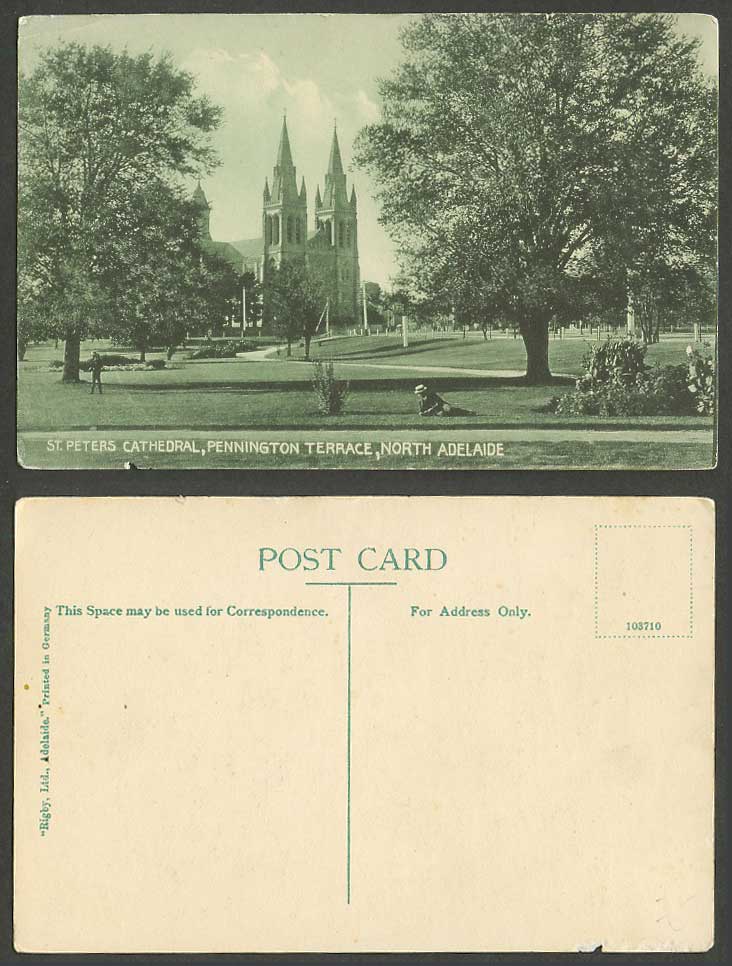 Australia Old Postcard Adelaide St. Peter's Cathedral Pennington Terrace Gardens