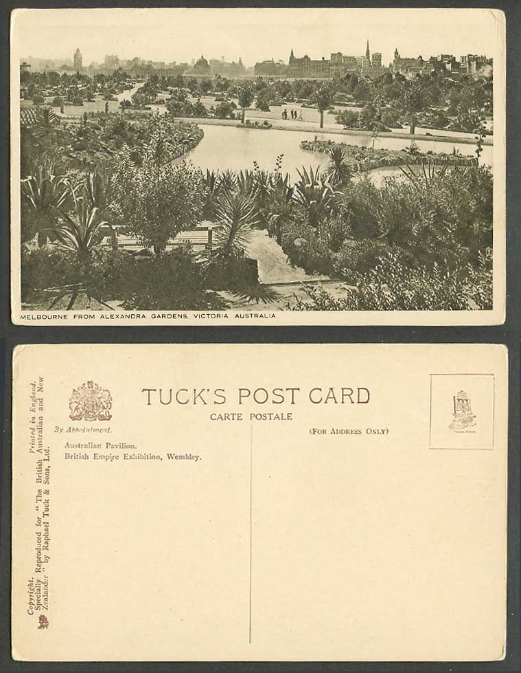 Australia Old Tuck's Postcard Melbourne from Alexandra Gardens Empire Exhibition
