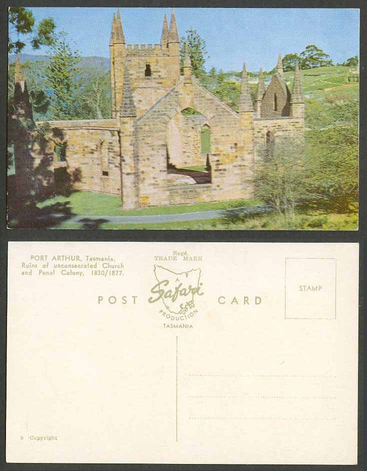Australia Tasmania Port Arthur, Ruins Unconsecrated Church Penal Colony Postcard