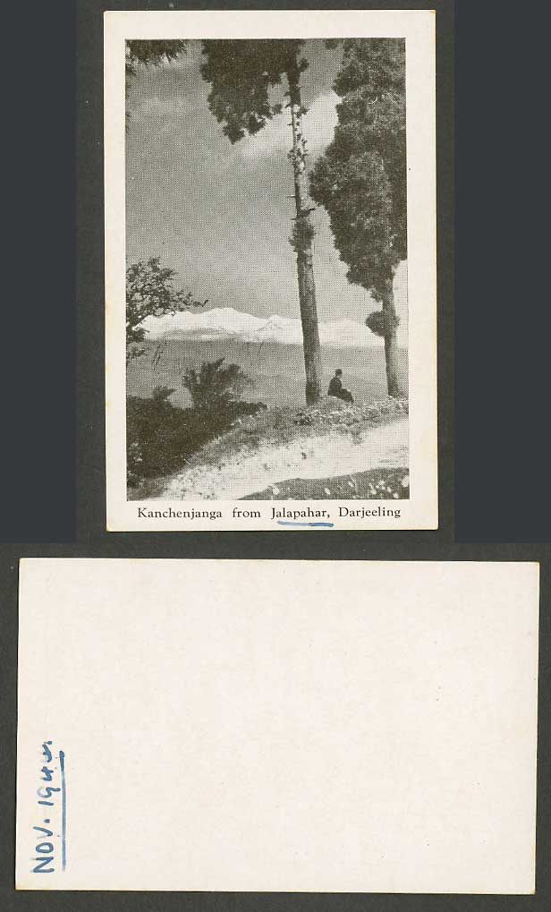 India Nov. 1944 Old Small Card Kanchenjanga from Jalapahar Jellapahar Darjeeling