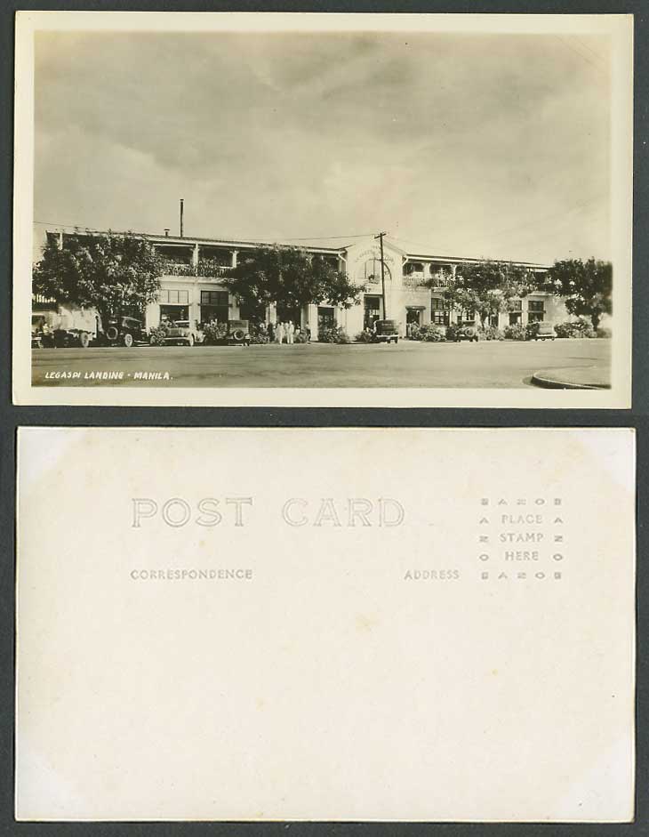 Philippines Old Real Photo Postcard Legaspi Landing Manila 1927 Schober Brothers