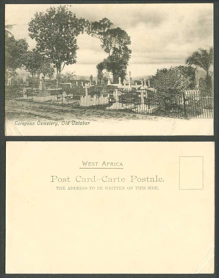 Nigeria Vintage U.B. Postcard European Cemetery, Old Calabar Graves with Crosses