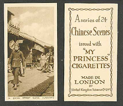 Chinese My Princess Cigarettes Old Card China Street Scene Yunnanfu Chinaman 雲南府
