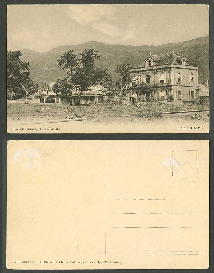 Mauritius Old Postcard Port Louis La Chaussee, Street, Panorama Cliche Gentil 48