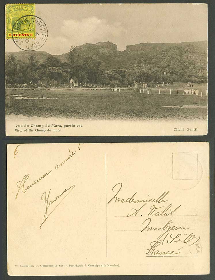 Mauritius 3c 1910 Old Postcard Champ de Mars E Racecourse Race Course Port Louis