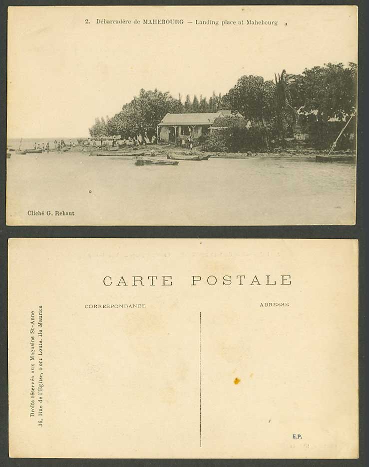 Mauritius Old Postcard Debarcadere de MAHEBOURG Landing Place at, Boats, Harbour