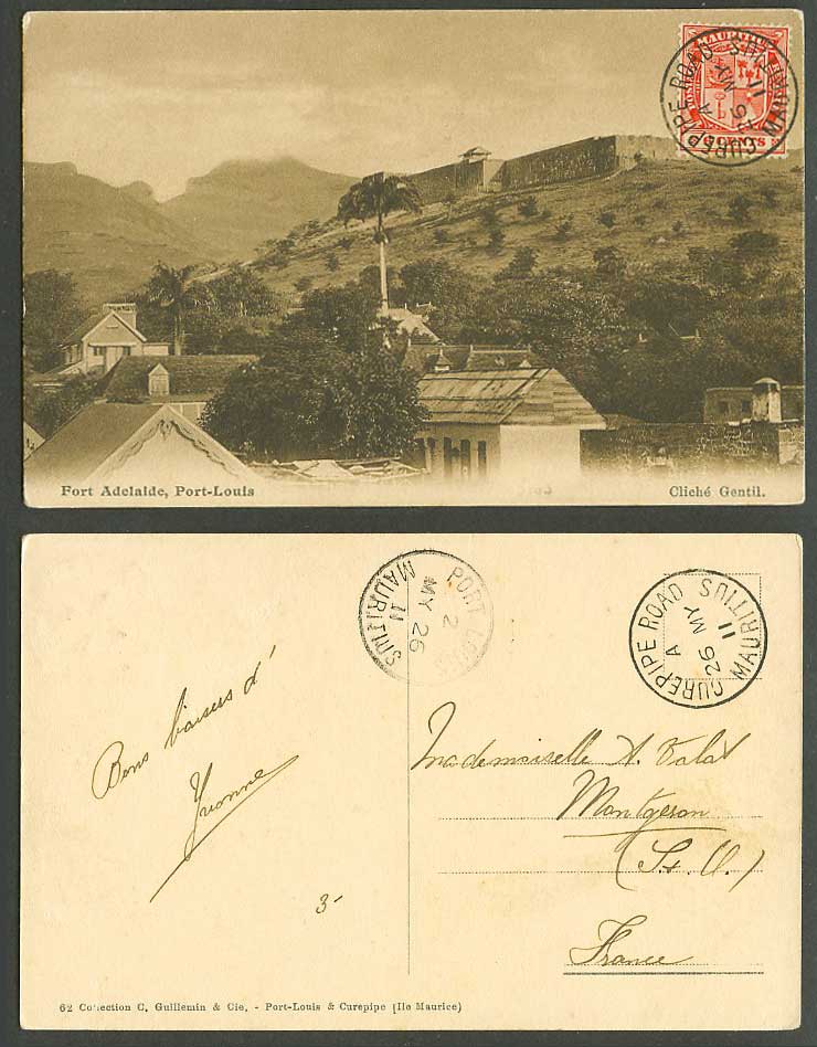 Mauritius 6c. 1911 Old Postcard Port Louis, Fort Adelaide Fortress, La Citadelle
