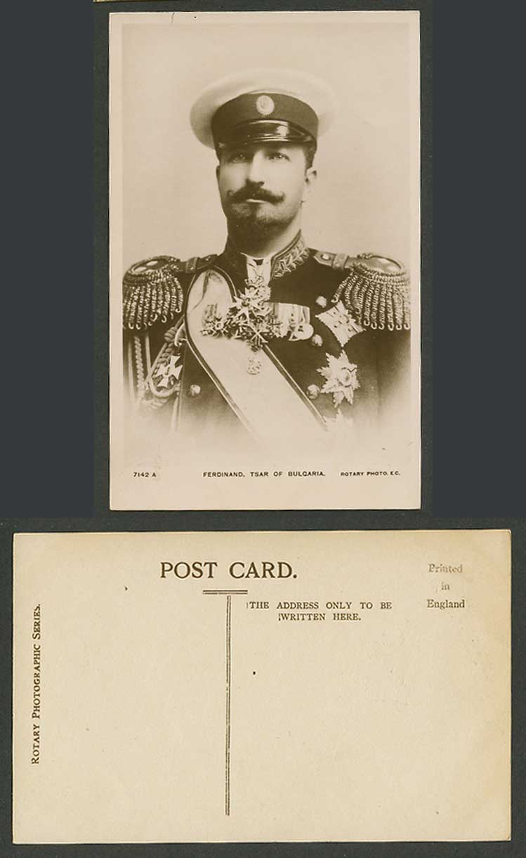 Bulgarian Royalty Old Real Photo Postcard Ferdinand I, Tsar of Bulgaria, Medals