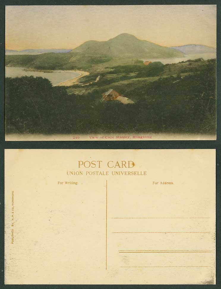 Hong Kong China Old Hand Tinted Postcard Cape Stanley Panorama General View 赤柱