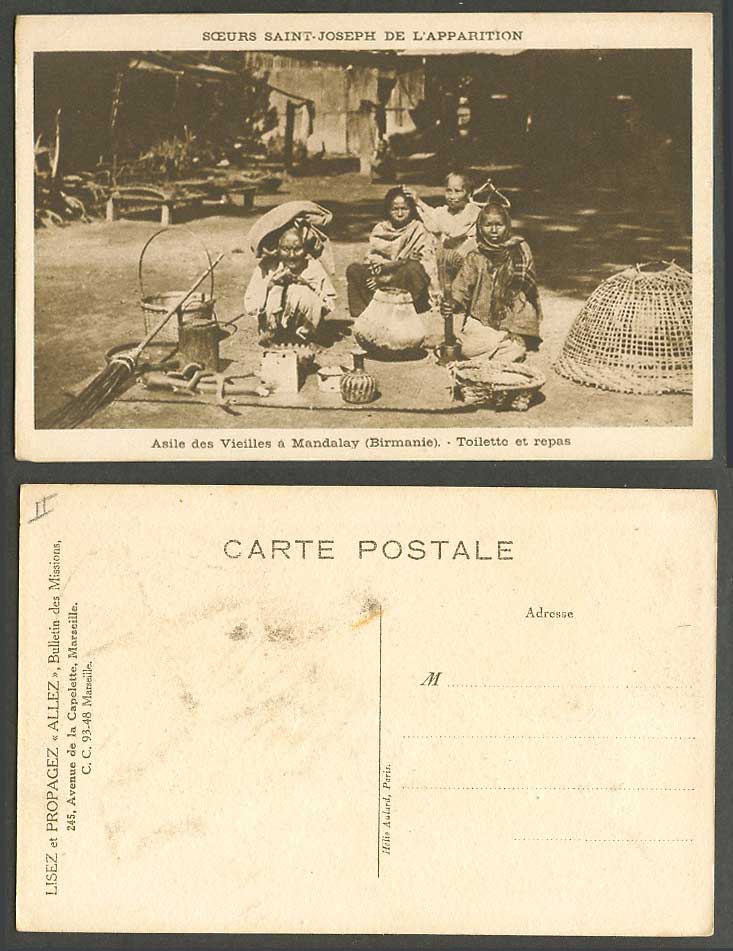 Burma Old Postcard Asylum in Mandalay Toilet & Meal Saint-Joseph de l'Apparition
