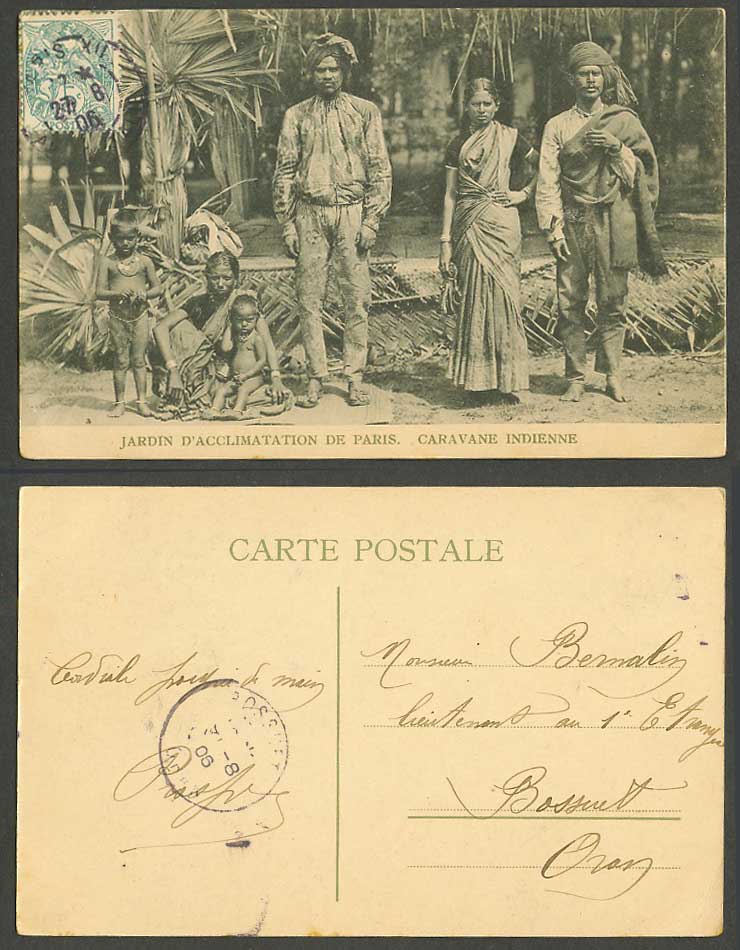 Indian Caravan Caravane Indienne, Jardin d'Acclimatation Paris 1906 Old Postcard