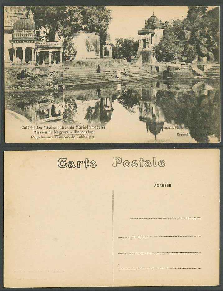 India Old Postcard Nagpur Nagpore, Temples Pagodas around Jubbulpore Jubbulpur