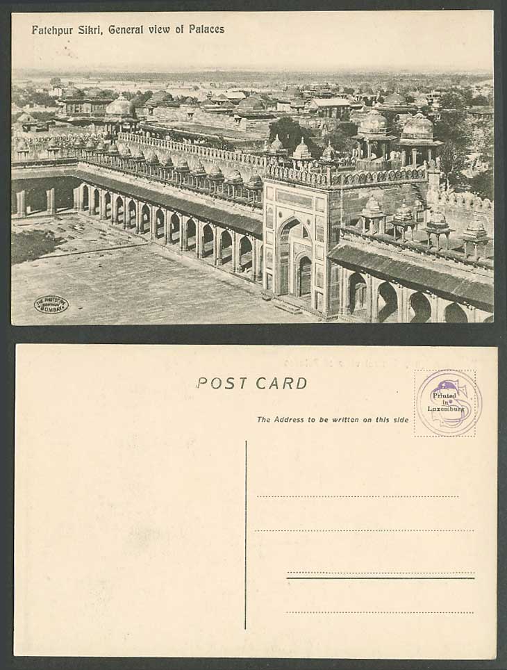 India Old Postcard Fatehpur Sikri General View of Palaces Palace, Agra, Panorama