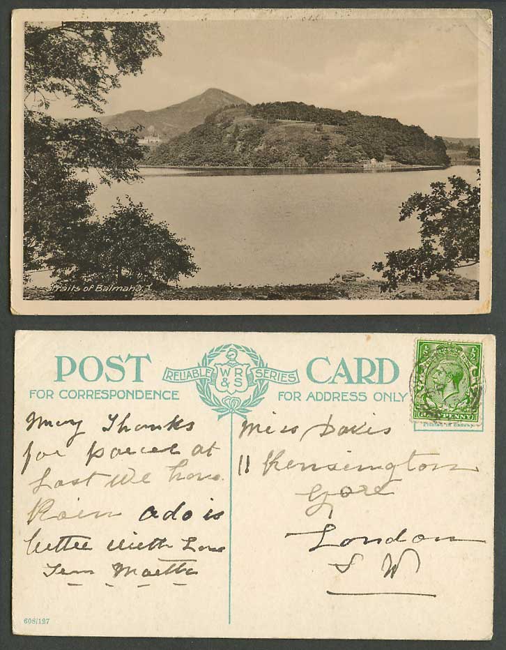 Straits of Balmaha Panorama 1913 Old Postcard Loch Lomond Stirlingshire Scotland