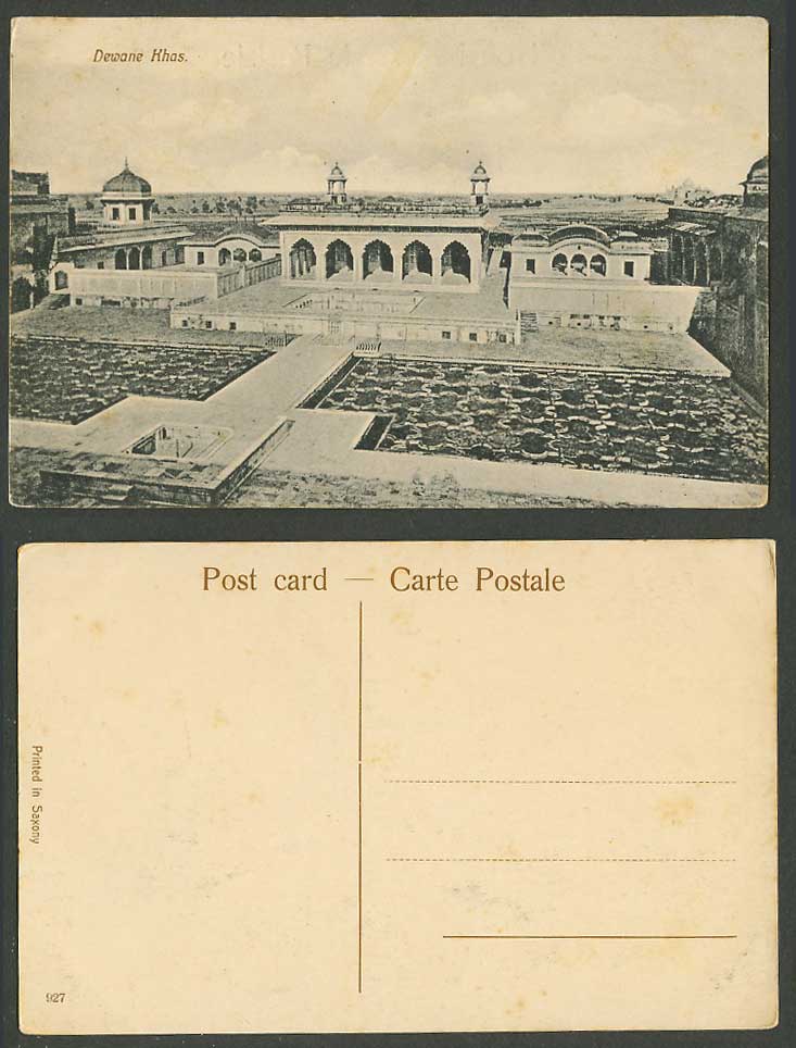 India Old Postcard Dewane Deewan Khas Fort Delhi Fortress, General View Panorama