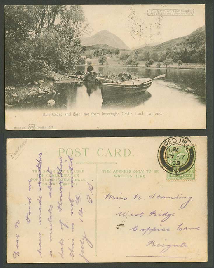 Hold to the Light, Ben Cross Ben Ime Inveruglas Castle Loch Lomond 1904 Postcard