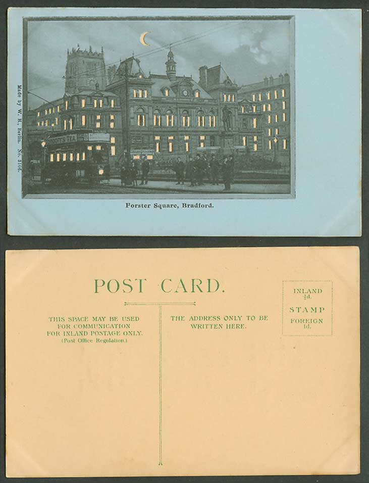 Hold to The Light Bradford Forster Square TRAM Tordoff's Tea Street Old Postcard