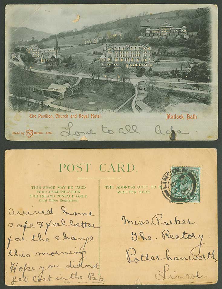 Hold To The Light, Matlock Bath, Pavilion, Church, Royal Hotel 1904 Old Postcard